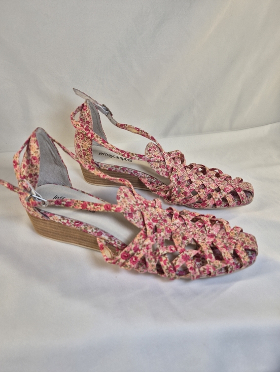 Jeffrey Campbell Shoes - Jeffrey Campbell Women's 10 Kithira Micro Wedge Sandals Pink Sandals Shoes NEW